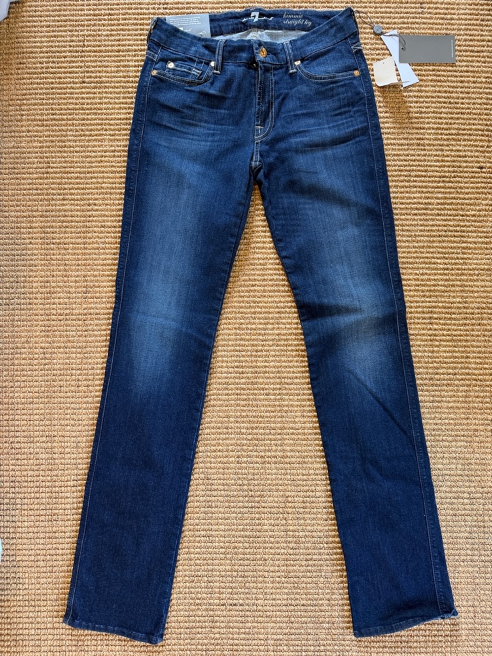 7 For All Mankind Dark Blue Straight-Leg Women's Jeans